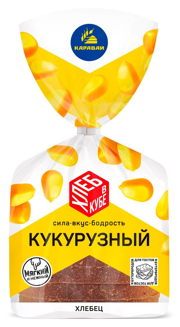 Хлеб Каравай В кубе Кукурузный нарезка, 220 г