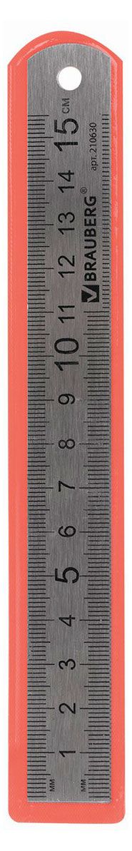 Линейка металлическая BRAUBERG 15 см 25₽