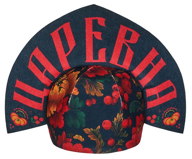 Шапка для бани и сауны Кокошник Хохлома Царевна, 1 шт