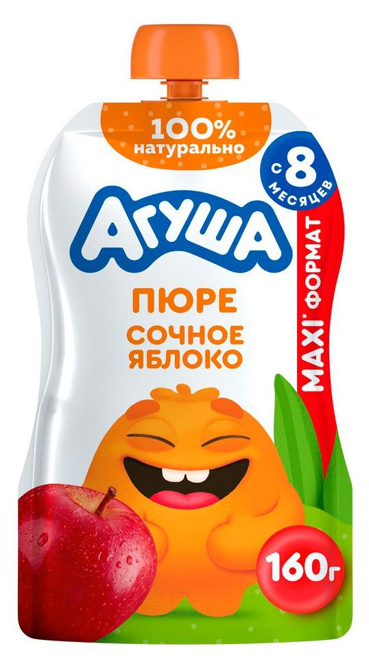 Пюре Агуша Сочное яблоко с 8 мес 160 г 90₽