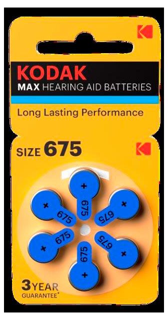 Батарейки для слуховых аппаратов Kodak ZA675-6BL 6 шт 680₽