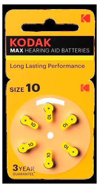 Батарейки для слуховых аппаратов Kodak ZA10-6BL, 6 шт