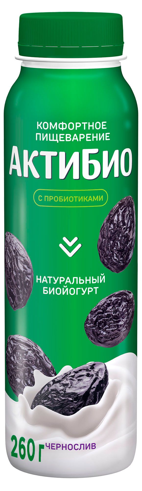 Йогурт питьевой АктиБио с черносливом 1,5% БЗМЖ 260 г