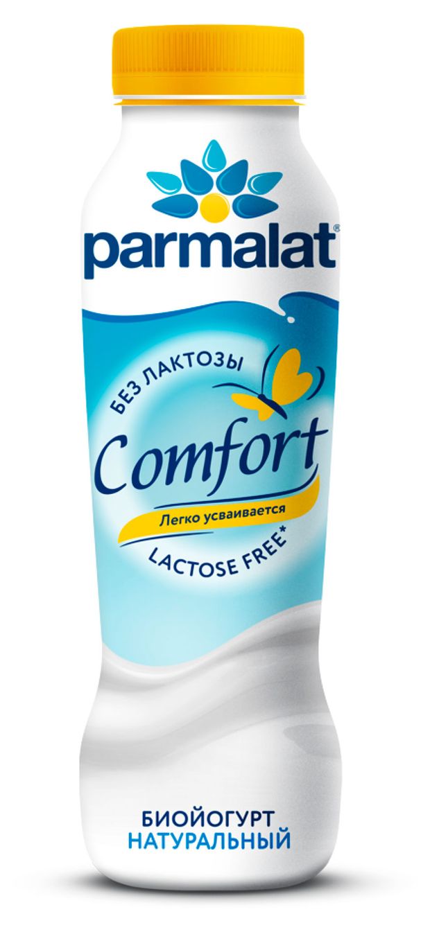 Йогурт питьевой Parmalat Comfort Натуральный безлактозный 17 БЗМЖ 290 г 95₽