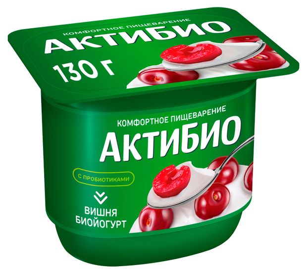 Йогурт АктиБио с вишней 2,9% БЗМЖ 130 г
