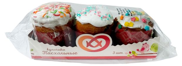 Набор пасхальных куличей Королёвский хлеб Кекс Колосок помадка 3 шт, 180 г