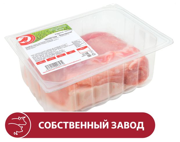 Корейка свиная АШАН Красная птица фермерская бескостная охлажденная, ~ 0,96 кг