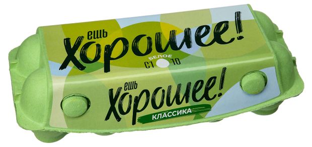 Яйцо куриное Ешь Хорошее С1 белое, 10 шт