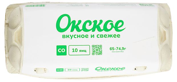 Яйцо куриное Окское С0 белое столовое лоток, 10 шт