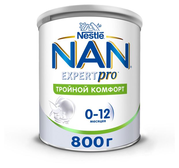 Смесь сухая молочная Nestle NAN Тройной комфорт от колик и запоров с рождения БЗМЖ 800 г 2000₽