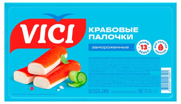 Крабовые палочки VICI имитация замороженные 240 г 170₽