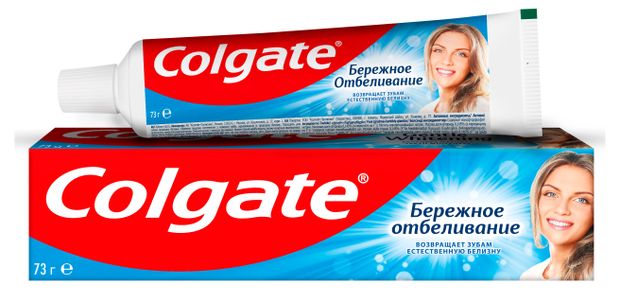 Зубная паста Colgate Бережное отбеливание с фтором и кальцием, 50 мл