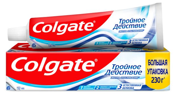 Зубная паста Colgate Тройное действие Китай, 150 мл