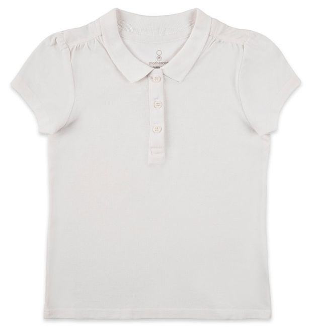 Футболка-поло для девочки Mothercare белая, р.80-140