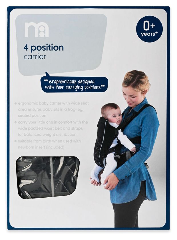 Рюкзак-переноска детский Mothercare 4-х позиционный черный
