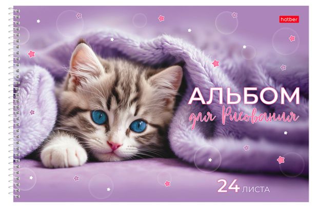 Альбом для рисования Hatber Нежные мечты на гребне А4, 24 л 1 шт в ассортименте
