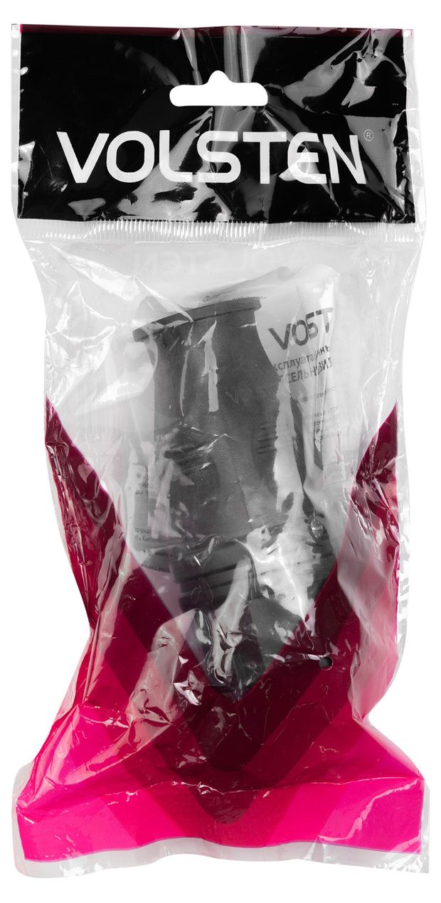 Вилка прямая Volsten каучуковая 16A IP44 черная