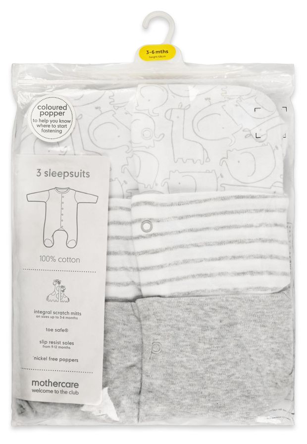Комбинезоны для новорожденных Mothercare 3 шт, р.44-86