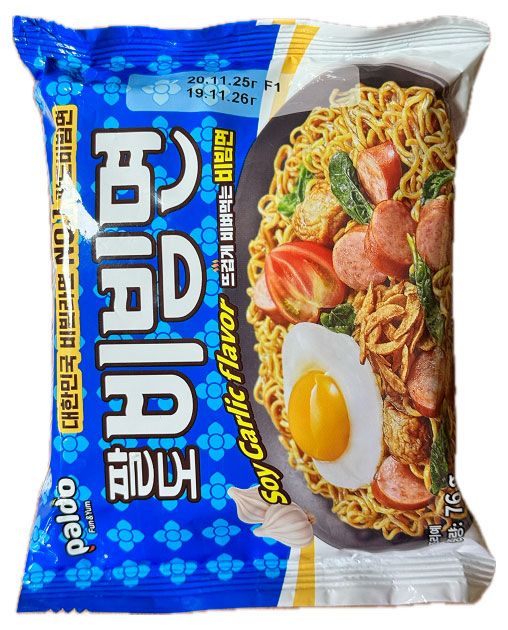 Лапша быстрого приготовления Paldo Пибим мен Тыбим со вкусом соевого соуса с чесноком Вьетнам, 76 г