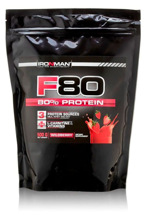 Протеин IronMan F-80 со вкусом земляники, 500 г