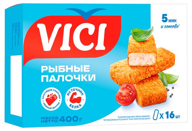 Рыбные палочки VICI в панировке замороженные, 400 г