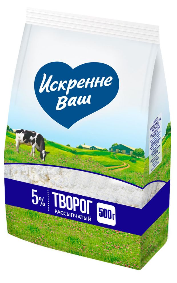 Творог рассыпчатый Искренне Ваш 5 БЗМЖ 500 г 200₽