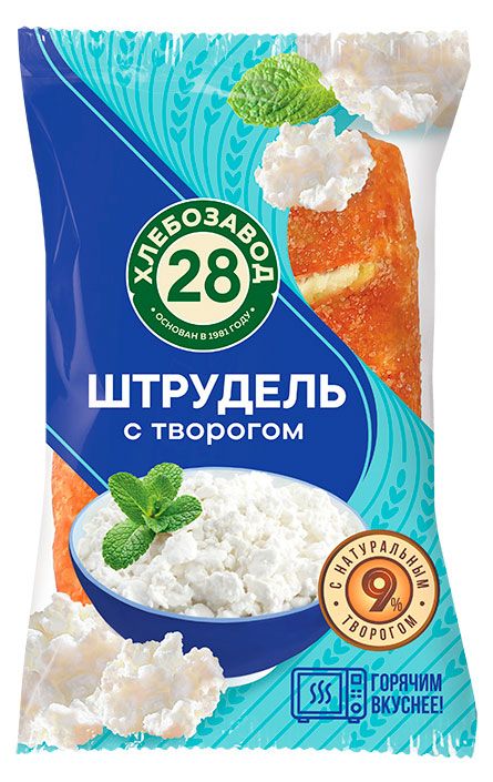 Штрудель ЗеленоградХлеб с творогом 60 г 50₽