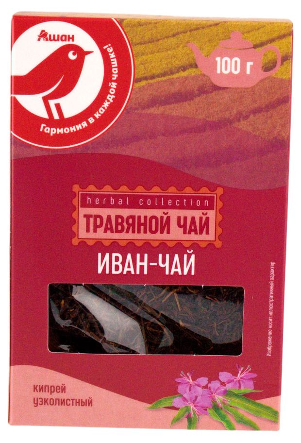 Чай травяной АШАН Красная птица Иван-чай листовой 100 г 200₽