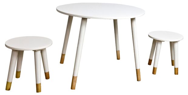 Набор мебели Actuel белый Столик 60х60х46 см 2 табурета 26х26х26 см 4999₽