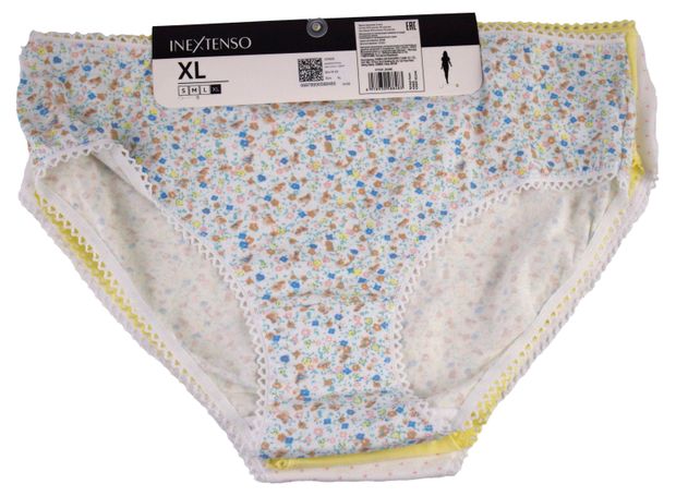 Трусы женские InExtenso слипы бело-желтые 3 шт, р S-XL