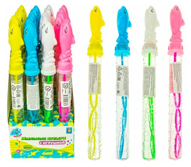 Мыльные пузыри 1TOY Мы-шарики! Акула, 50 мл в ассортименте