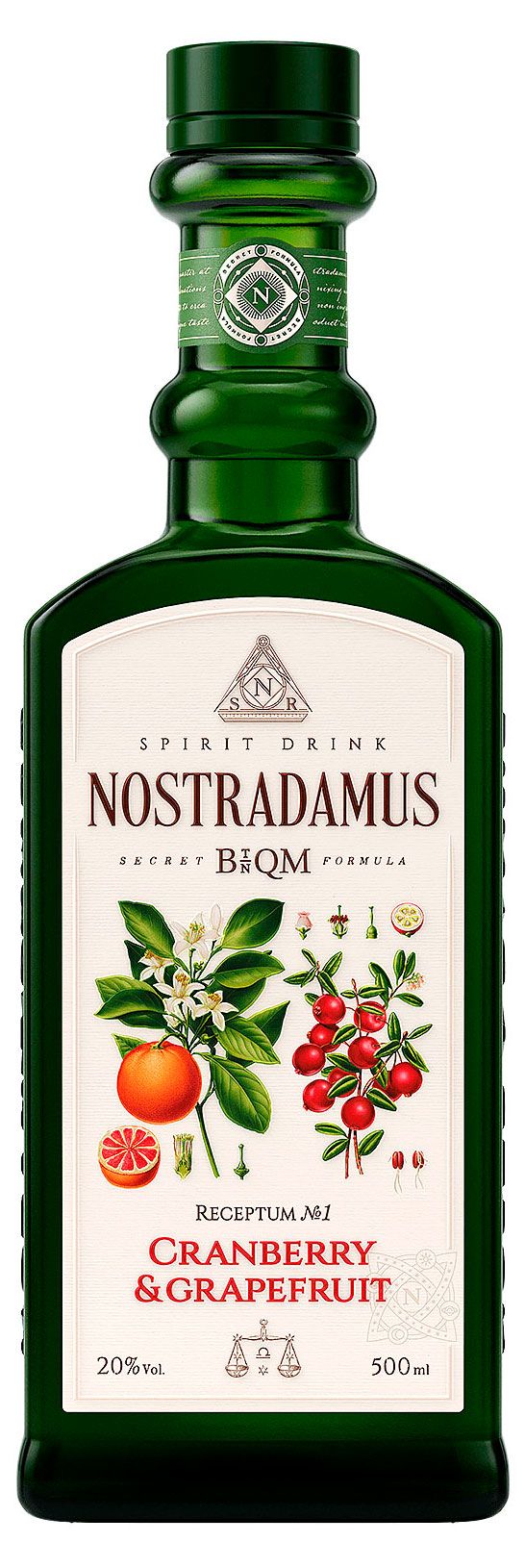 Настойка полусладкая Nostradamus Cranberry & Grapefruit Россия, 0,5 л
