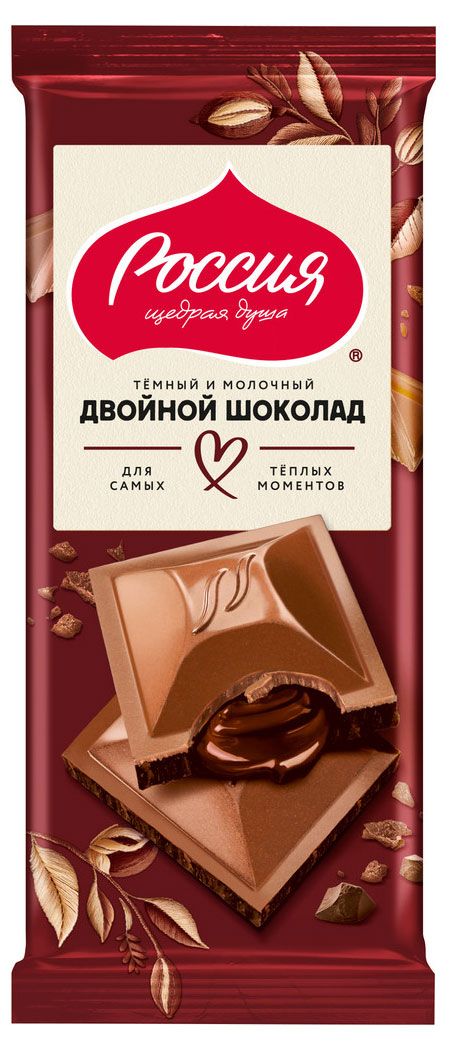 Шоколад темный Россия - Щедрая душа! Двойной шоколад, 75 г