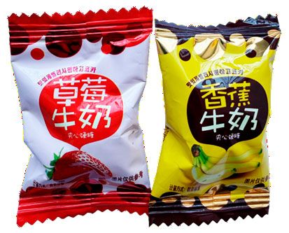 Карамель леденцовая Jingte со вкусом банана и клубники со сливками Китай, вес