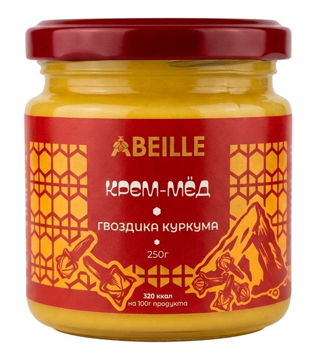 Крем-мед цветочный Abeille с куркумой и гвоздикой, 250 г