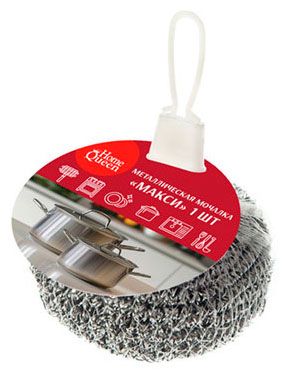Мочалка металлическая Home Queen Макси, 1 шт