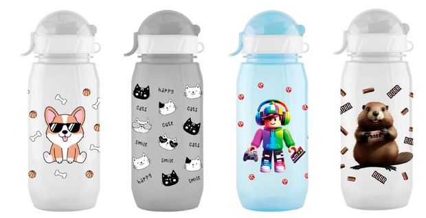 Бутылка Wowbottles с трубочкой 400 мл, 1 шт в ассортименте