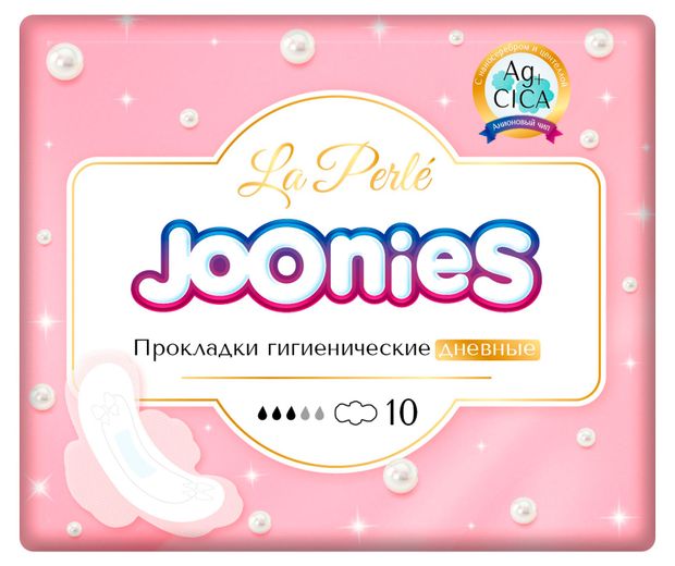 Прокладки гигиенические Joonies La Perle дневные 10 шт 135₽