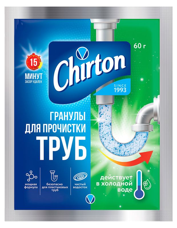 Средство для прочистки канализационных труб Chirton 60 г 58₽