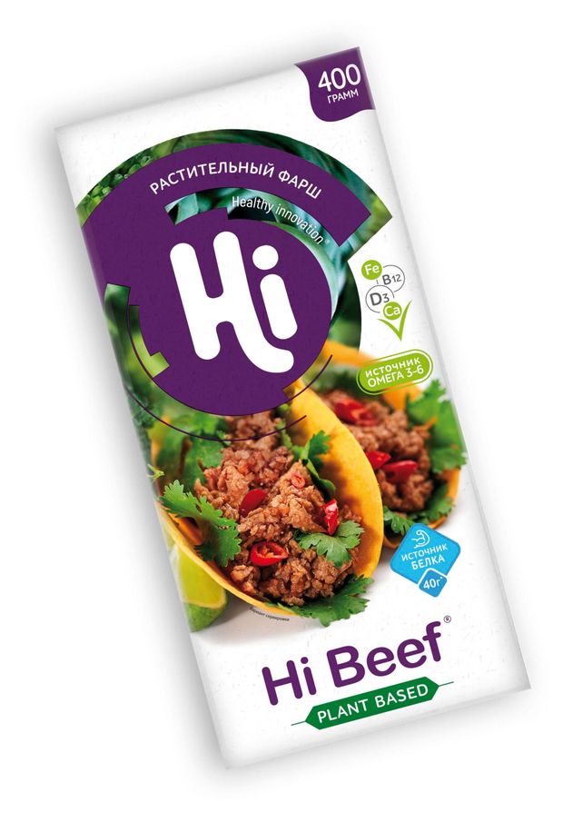 Фарш растительный Hi Beef Vegan халяль замороженный 400 г 370₽