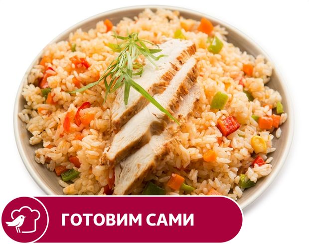 Плов АШАН тяхан с курицей вес 64₽