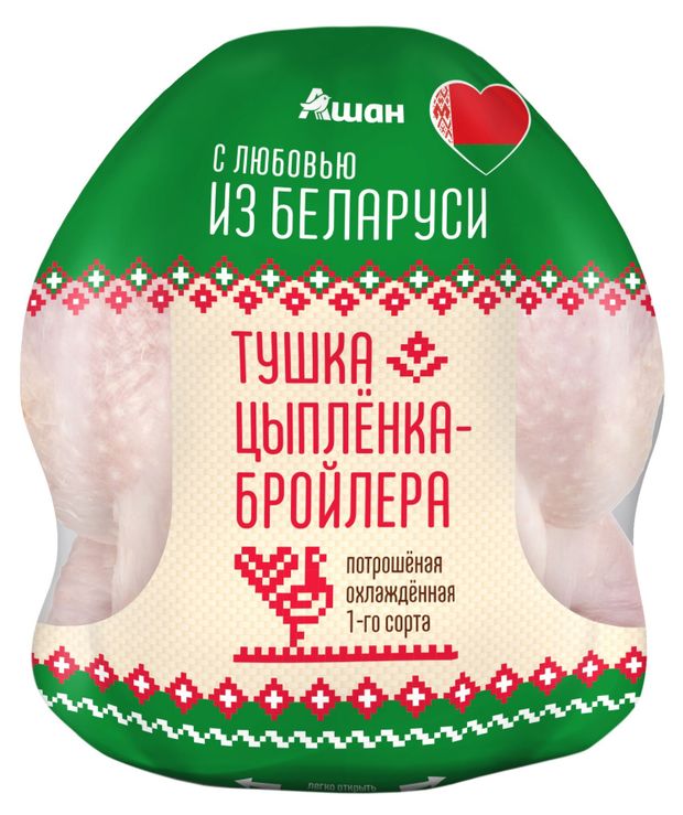 Тушка цыпленка-бройлера АШАН Красная птица охлажденная Беларусь 2 кг 230₽