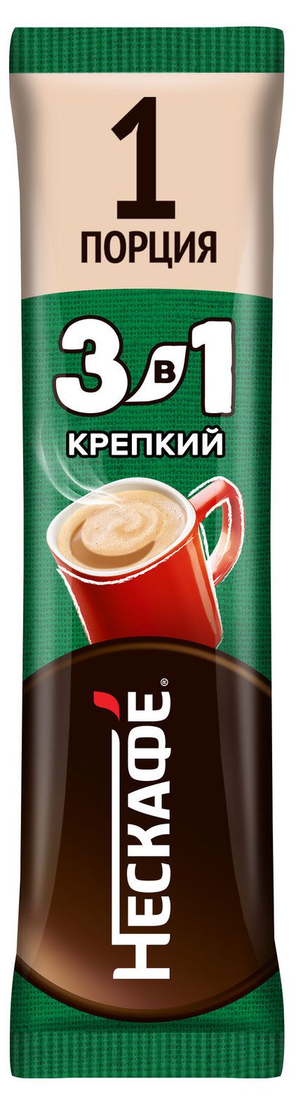 Напиток кофейный растворимый Нескафе 3 в 1 Крепкий 145 г 23₽
