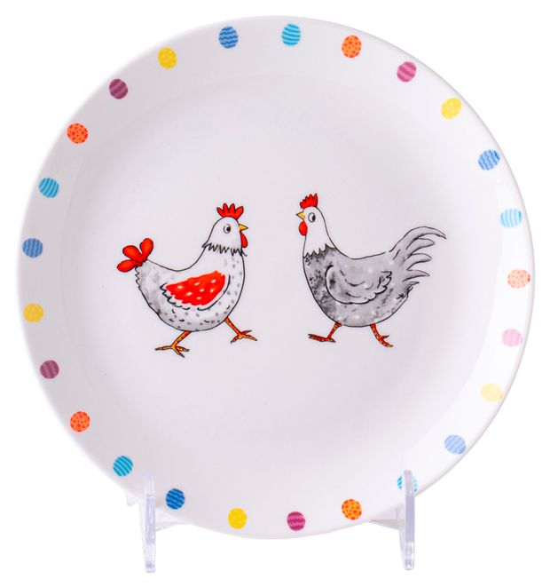Тарелка десертная Royal Rabbit Cup Курочки фарфоровая, 20,3 см