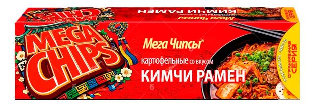 Чипсы картофельные Mega Chips в пластинах кимчи рамен, 100 г