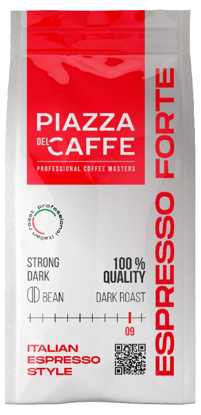 Кофе зерновой Piazza del Caffe Espresso Forte Эспрессо Форте, 230 г