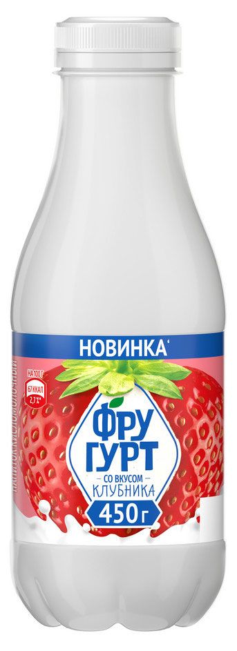 Напиток кисломолочный Фругурт со вкусом клубники 1 БЗМЖ 450 г 80₽