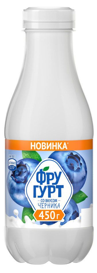 Напиток кисломолочный Фругурт со вкусом черники 1 БЗМЖ 450 г 80₽