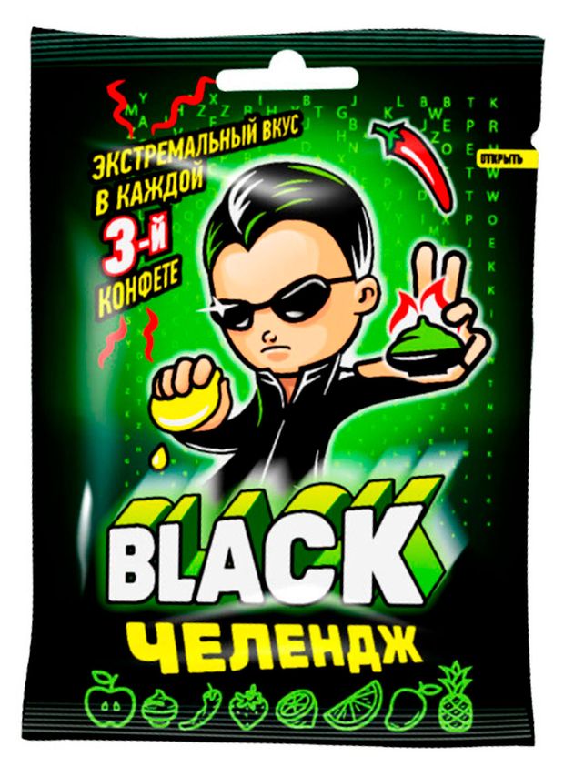Жевательные конфеты Канди клаб BLACK Челендж, 15 г 1 шт в ассортименте