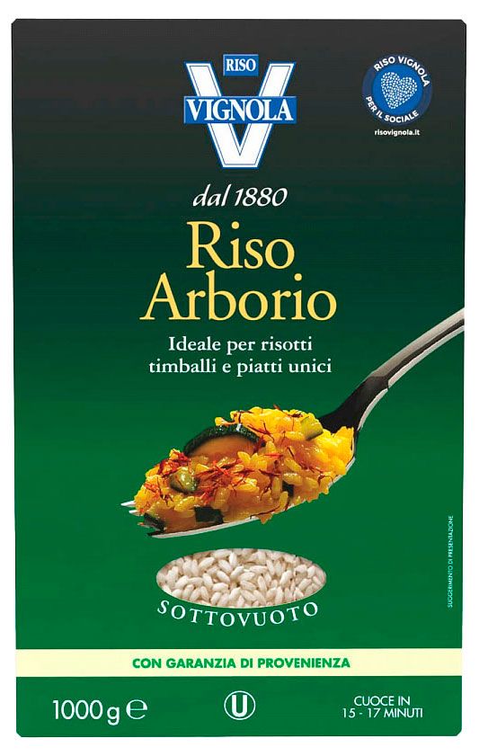 Рис Riso Vignola Арборио белый длиннозерный Италия, 1 кг